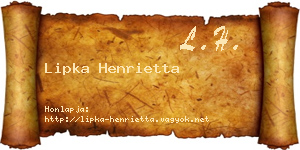 Lipka Henrietta névjegykártya